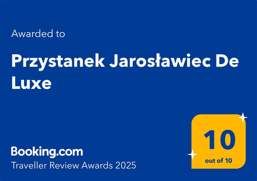 Certifikát, ocenenie alebo iný dokument vystavený v ubytovaní Przystanek Jarosławiec De Luxe