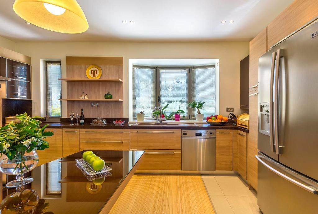A kitchen or kitchenette at Villa Anastasia - Private Pool & Panoramic Views