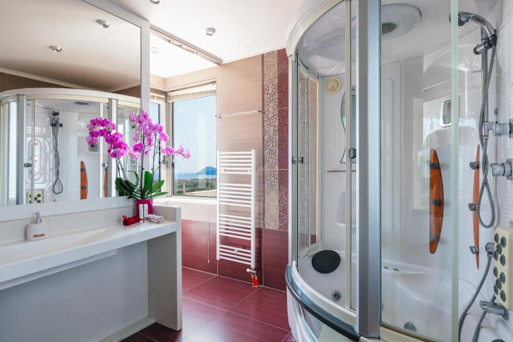 A bathroom at Villa Anastasia - Private Pool & Panoramic Views