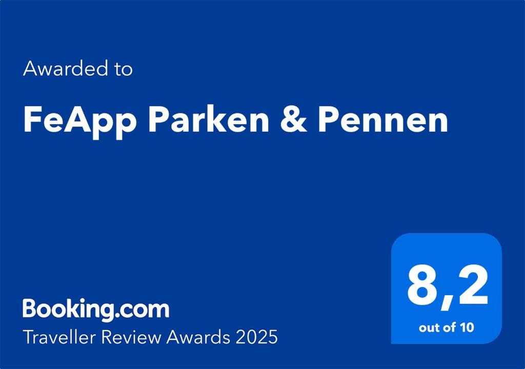Certifikát, hodnocení, plakát nebo jiný dokument vystavený v ubytování FeApp Parken & Pennen