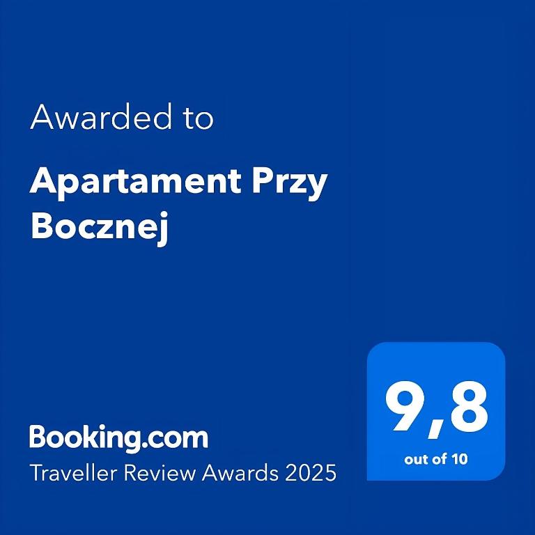Certifikát, ocenenie alebo iný dokument vystavený v ubytovaní Apartament Przy Bocznej