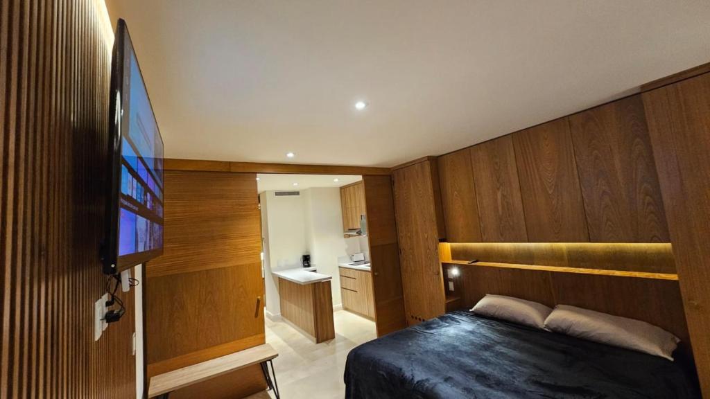 Televisyen dan/atau pusat hiburan di Luxurious apartment in cruz de huanacaxtle