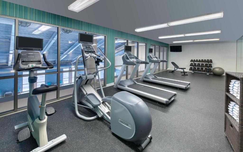 Fitness centrum a/nebo fitness zařízení v ubytování Holiday Inn Express & Suites Mississauga-Toronto Southwest by IHG