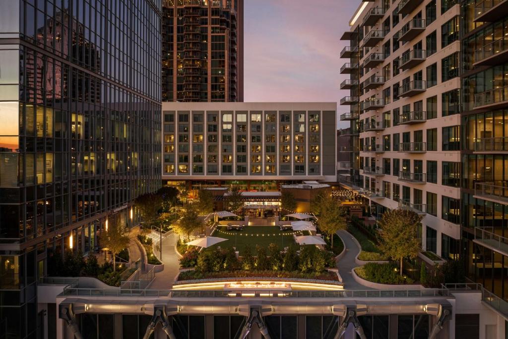 an aerial view of a city with tall buildings at Epicurean Atlanta, Autograph Collection in Atlanta