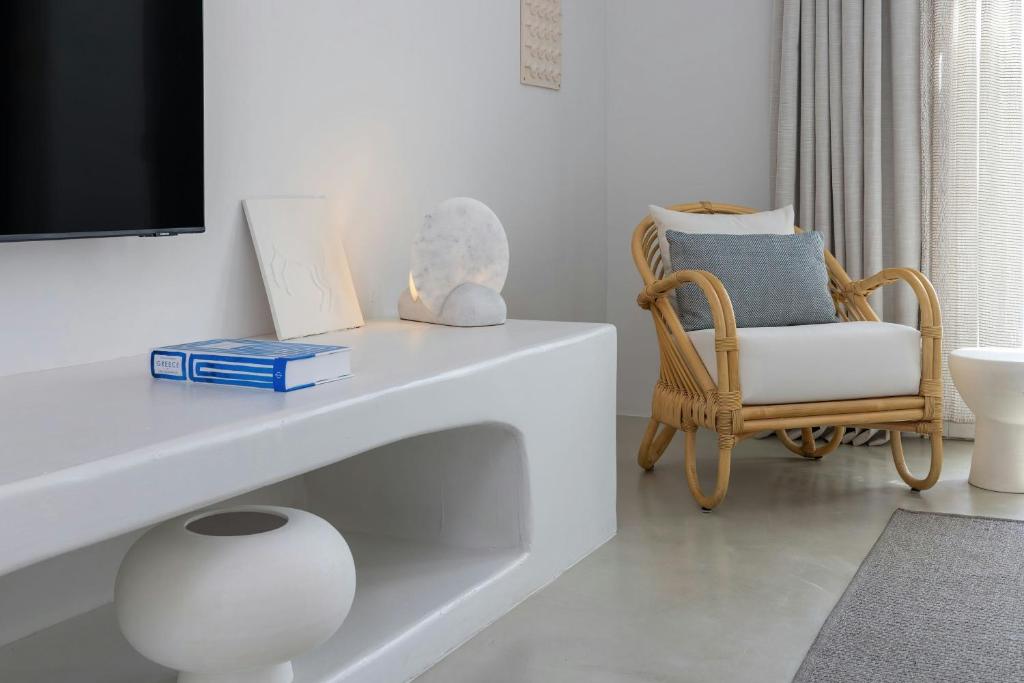 A seating area at Patmos Aktis, a Luxury Collection Resort & Spa, Greece