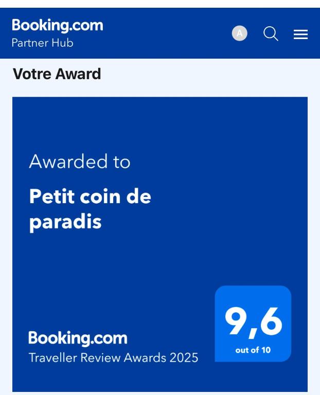 Certifikát, hodnocení, plakát nebo jiný dokument vystavený v ubytování Petit coin de paradis