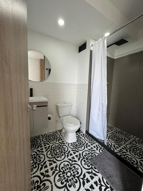 Koupelna v ubytování Acogedor apartamento con vista