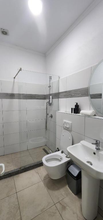 Koupelna v ubytování Hotel Kleo