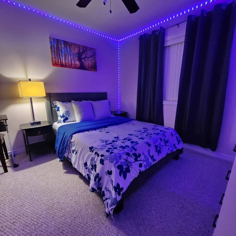 Postel nebo postele na pokoji v ubytování Emerald Staycation Suite with Free Street Parking , Shared Kitchen and Washroom