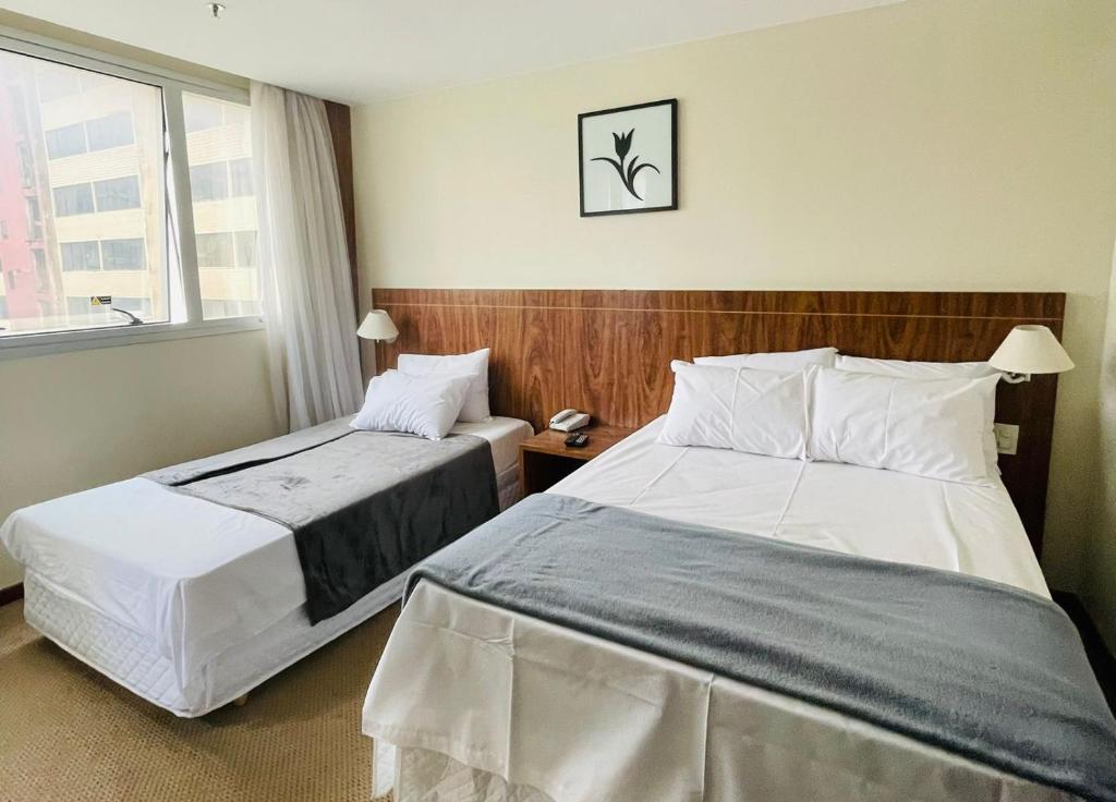 Katil atau katil-katil dalam bilik di Flat em Brasília - Hotel Go Inn Taguatinga 317