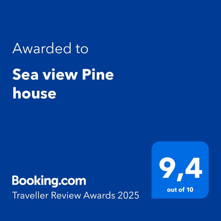 Certifikát, ocenenie alebo iný dokument vystavený v ubytovaní Sea view Pine house
