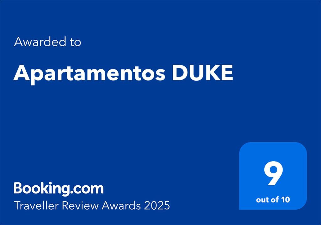 Apartamentos DUKE tanúsítványa, márkajelzése vagy díja