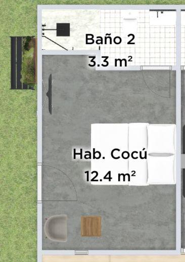 Půdorys ubytování Posada El Ceibo