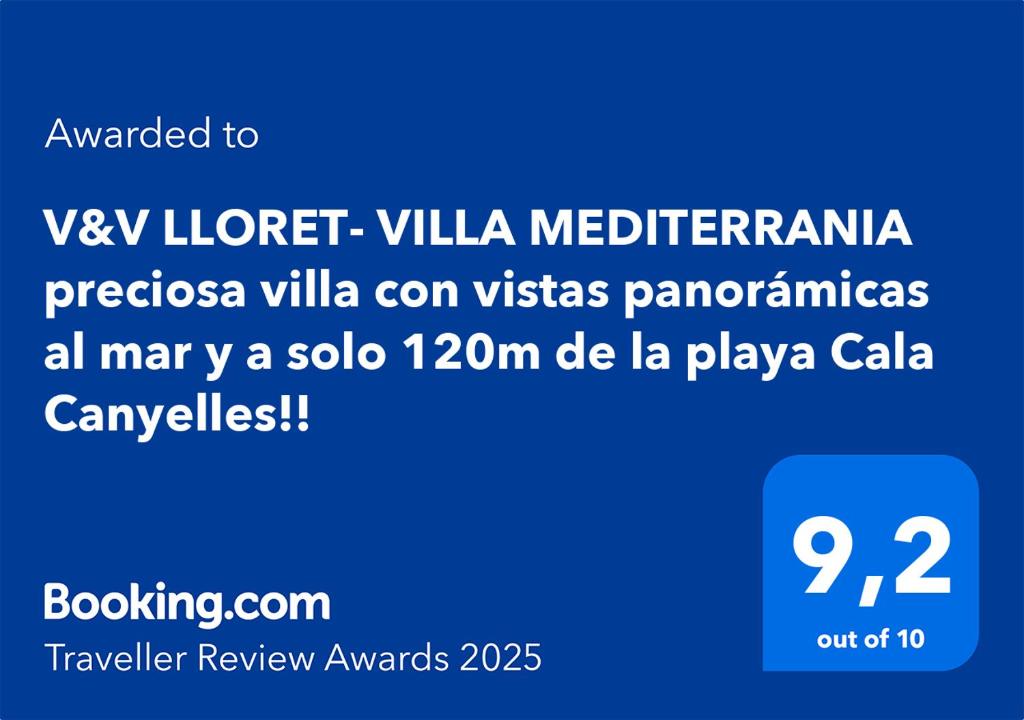 Certifikát, ocenenie alebo iný dokument vystavený v ubytovaní V&V LLORET- VILLA MEDITERRANIA, vistas panorámicas al mar