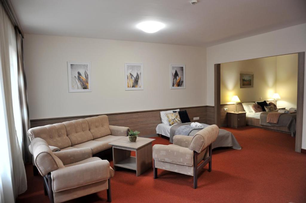 Posezení v ubytování Hotel Három Gúnár