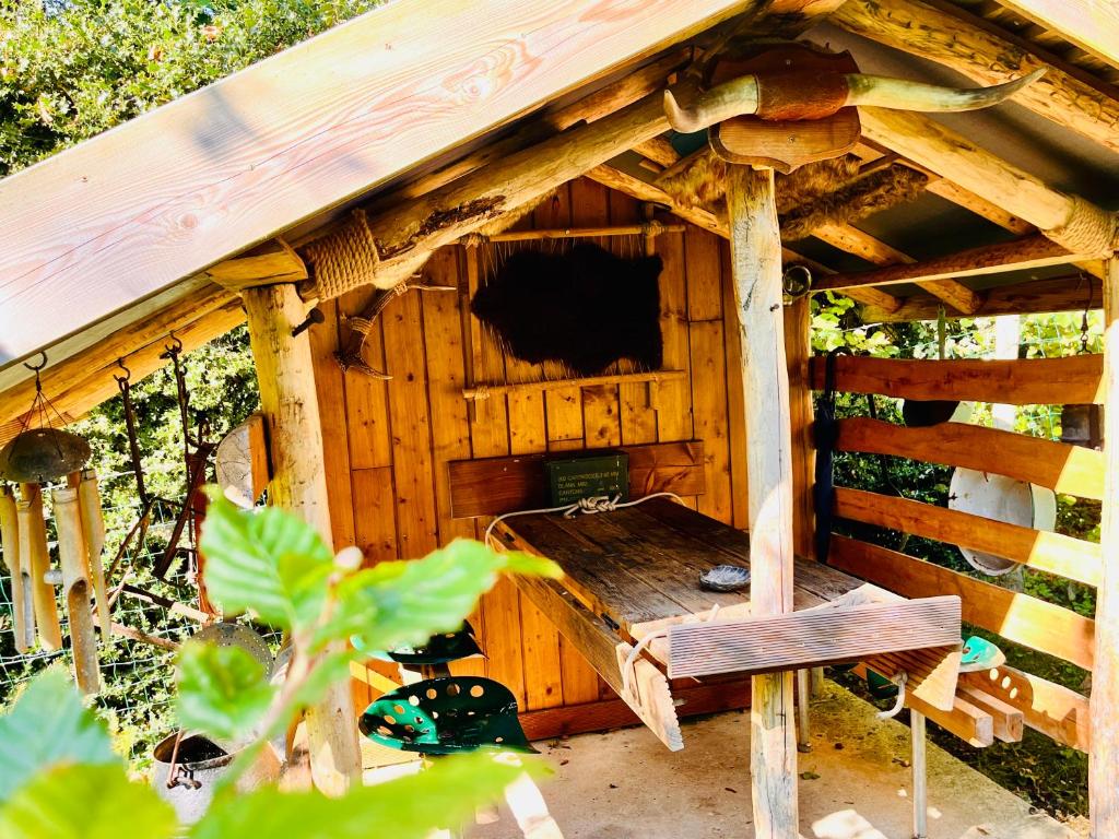 Zahrada ubytování La cabane perchée du trappeur