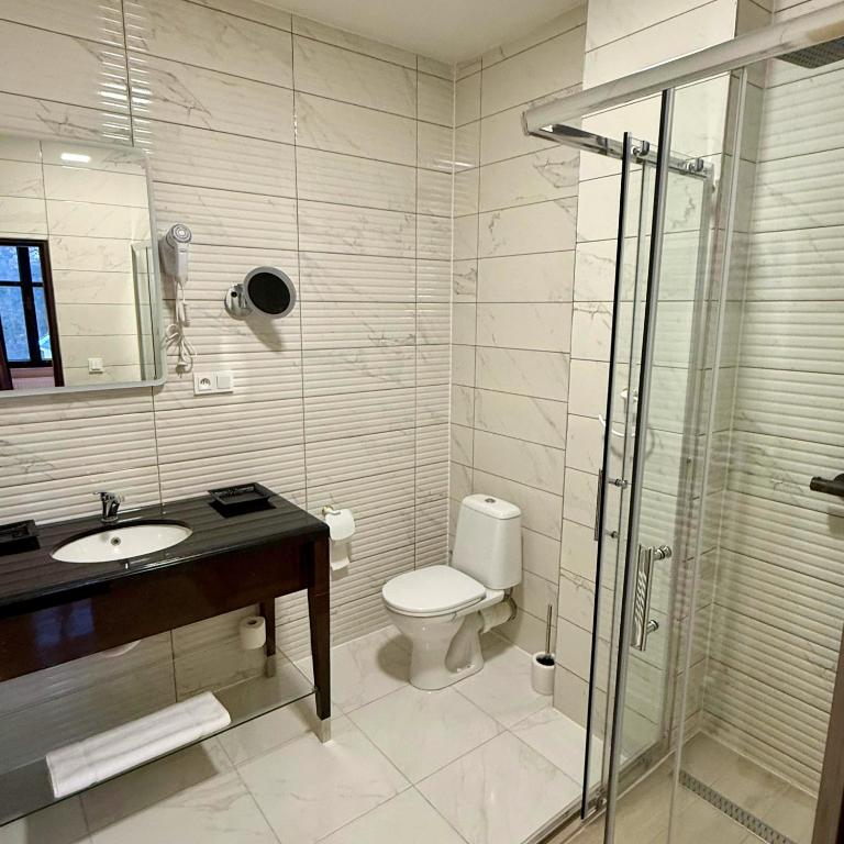Koupelna v ubytování Hotel Zelený dům