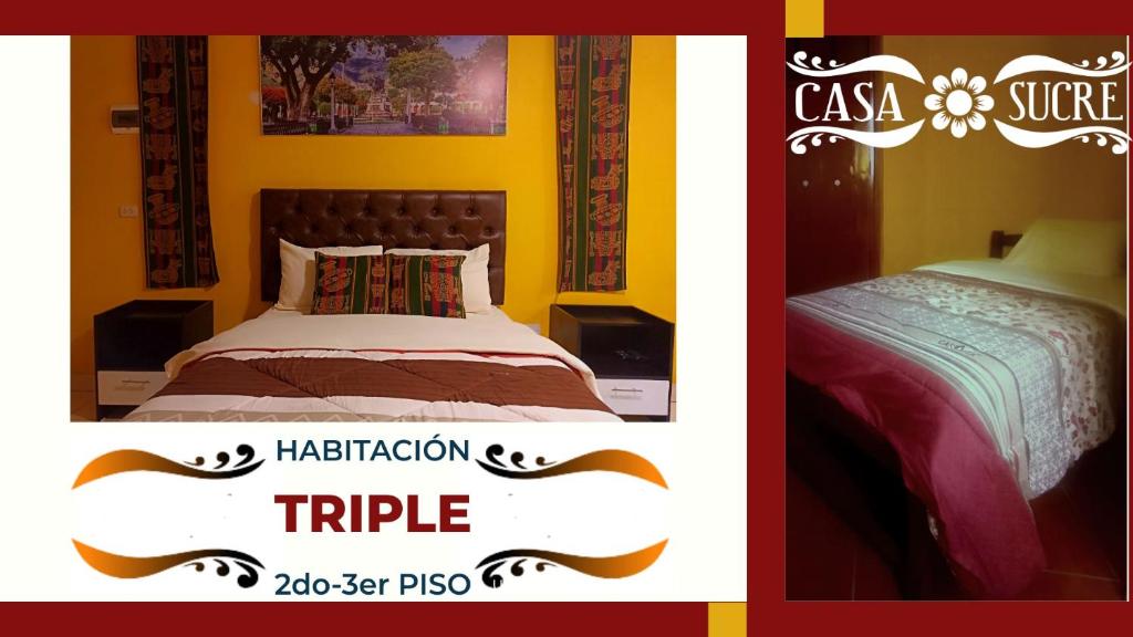 Postel nebo postele na pokoji v ubytování Casa Sucre Ayacucho