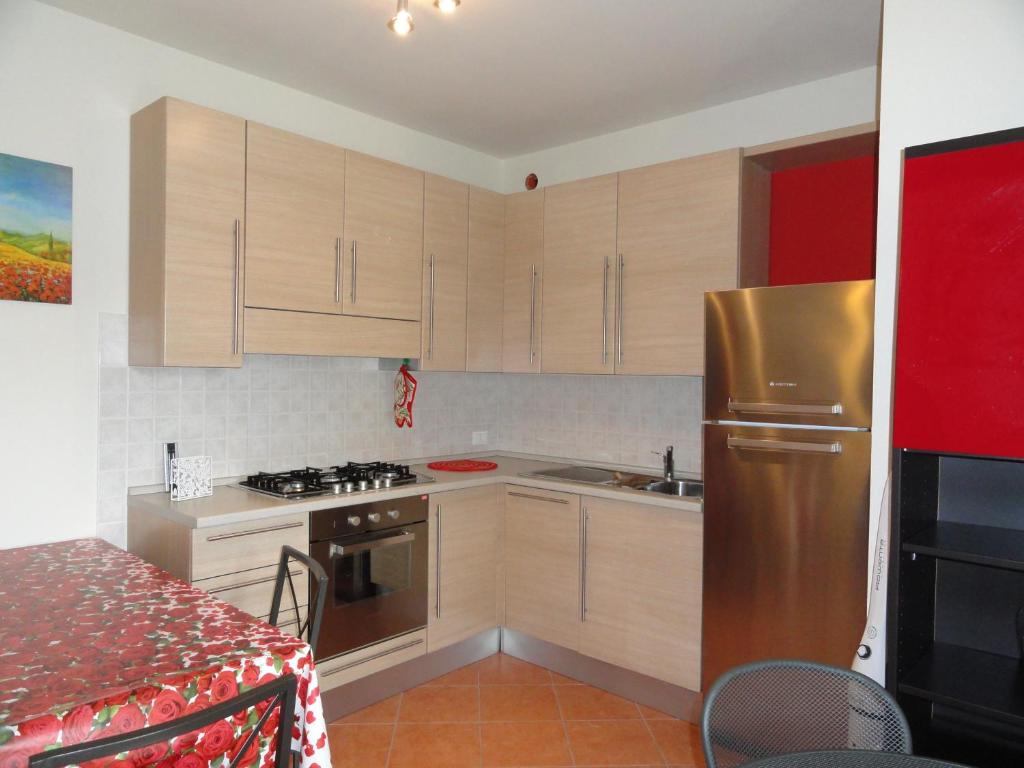 Kuchyň nebo kuchyňský kout v ubytování Apartment Flower