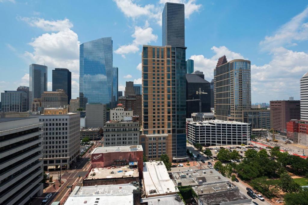 an aerial view of a city with tall buildings at Hotel ICON, Autograph Collection in Houston