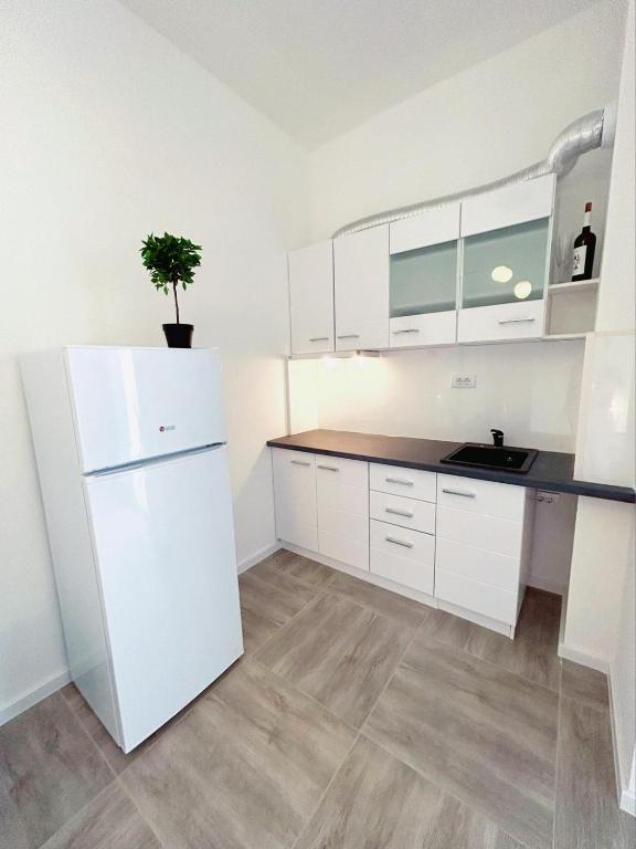 Kuchyň nebo kuchyňský kout v ubytování Sea View Apartment Montenegro