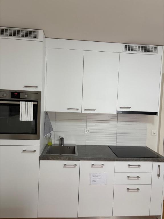 Kuchyň nebo kuchyňský kout v ubytování 2 Zimmer Appartement mit eigenem Bad und Küche
