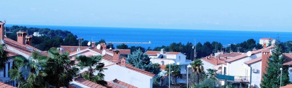 a group of buildings with the ocean in the background at Apartments Radmila in Poreč