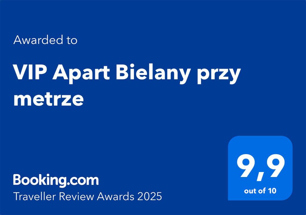 Certifikát, ocenenie alebo iný dokument vystavený v ubytovaní VIP Apart Bielany przy metrze