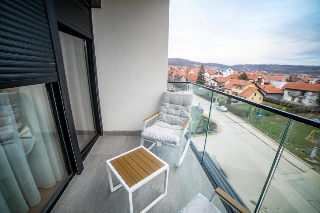 Balkón nebo terasa v ubytování Brilijant Lux Apartman