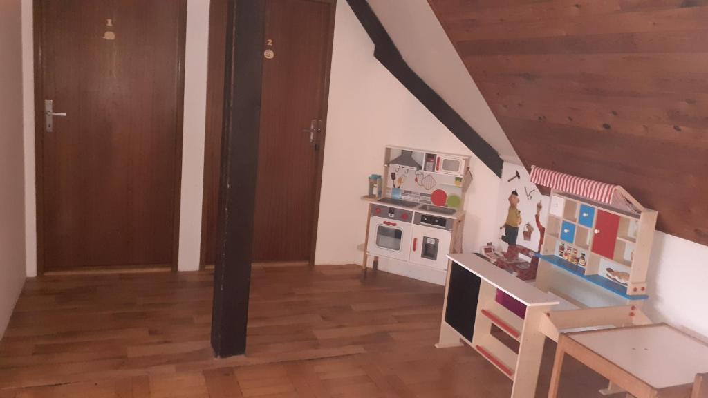 Kuchyň nebo kuchyňský kout v ubytování Chata v Záhoří