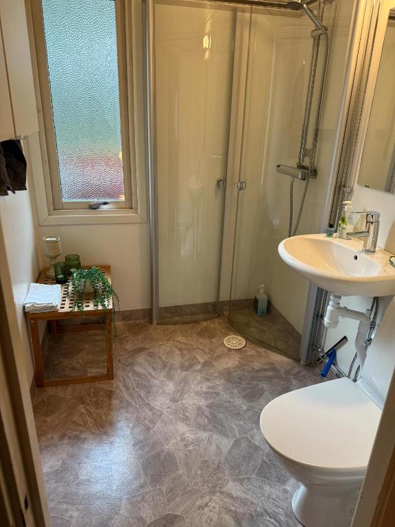 Koupelna v ubytování Stort hus
