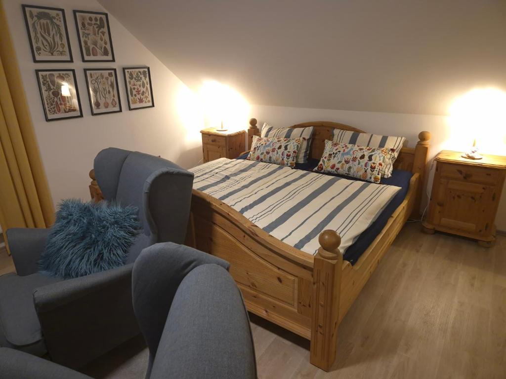Postel nebo postele na pokoji v ubytování Apartmán U Javoru