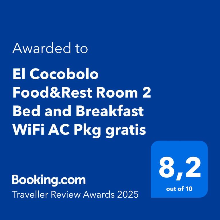 Certifikát, hodnocení, plakát nebo jiný dokument vystavený v ubytování El Cocobolo Food&Rest Room 2 Bed and Breakfast WiFi AC Pkg gratis