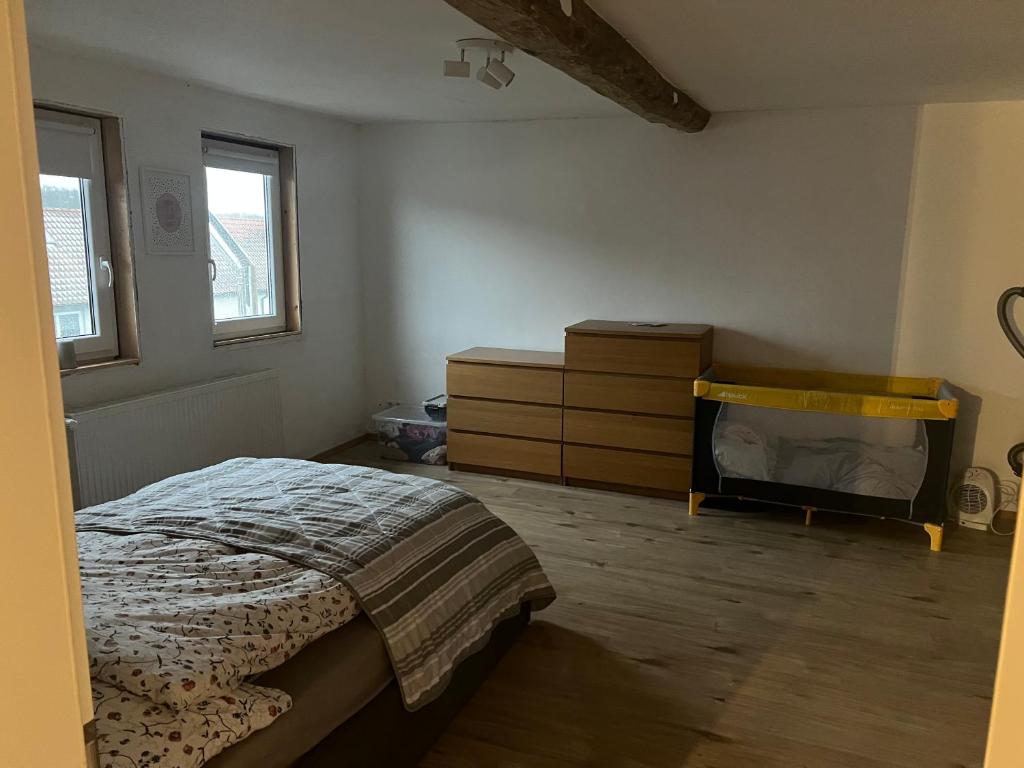 Postel nebo postele na pokoji v ubytování RuheOase