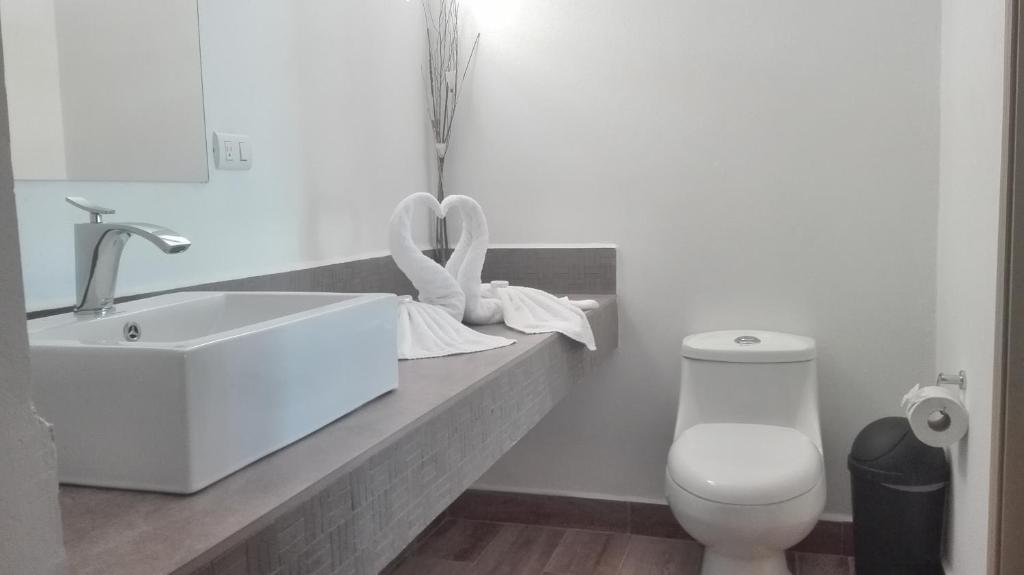 Koupelna v ubytování Cahuita Inn