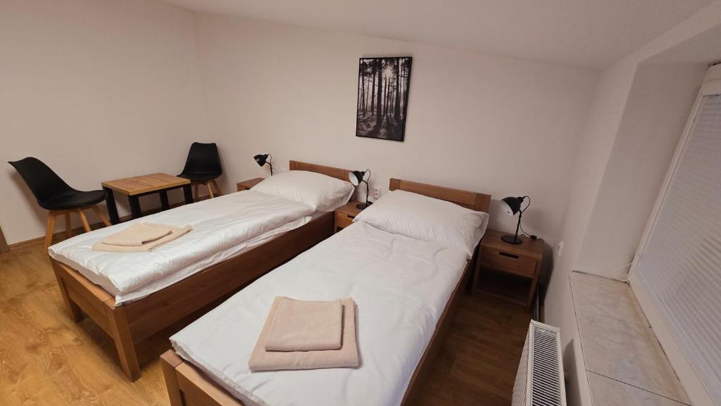 Postel nebo postele na pokoji v ubytování Penzion DRUCKER