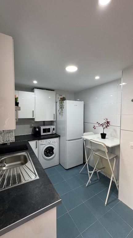 Kuchyň nebo kuchyňský kout v ubytování Apartamentos Suites Olmedo