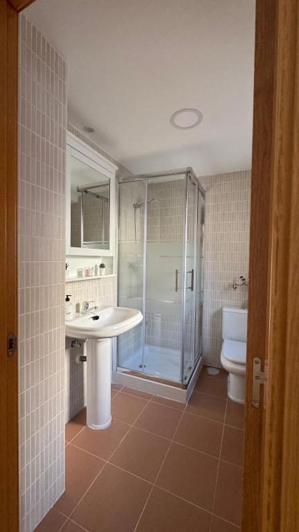 Koupelna v ubytování Apartamentos Suites Olmedo