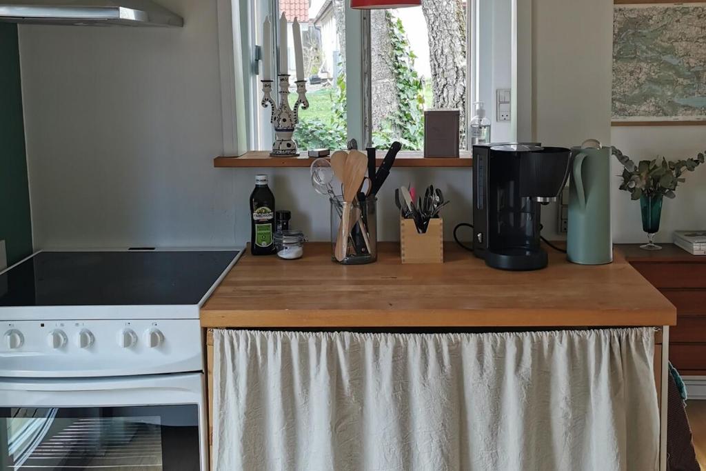 Kuchyň nebo kuchyňský kout v ubytování Blikgårdens summerhouse