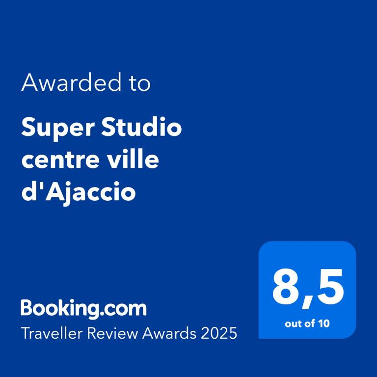 Certifikát, ocenenie alebo iný dokument vystavený v ubytovaní Super Studio centre ville d'Ajaccio