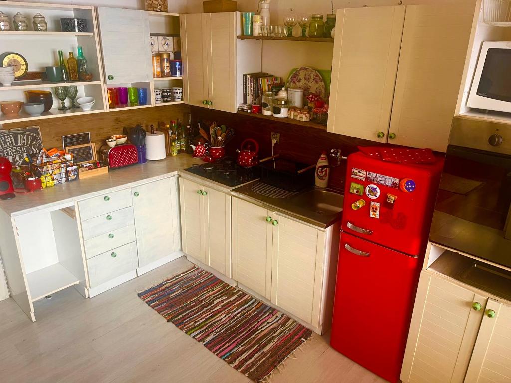Kuchyň nebo kuchyňský kout v ubytování Apartmán Eva