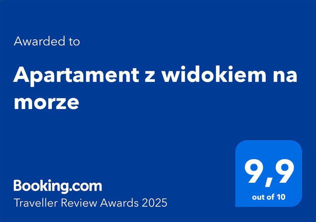 Certifikát, ocenenie alebo iný dokument vystavený v ubytovaní Apartament z widokiem na morze