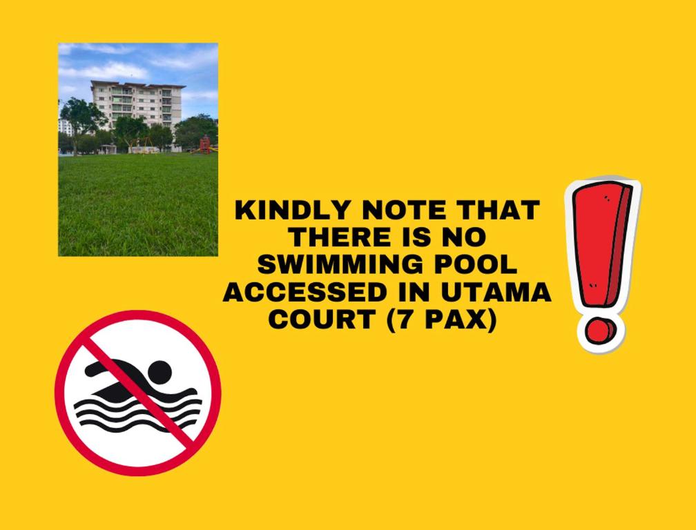 a yellow sign with a no swimmingpoolacted in urma at IJM Condostay, Sandakan in Sandakan