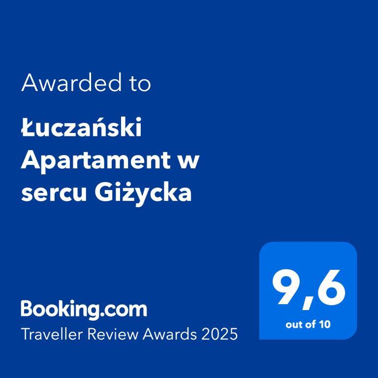 Certifikát, ocenenie alebo iný dokument vystavený v ubytovaní Łuczański Apartament w sercu Giżycka