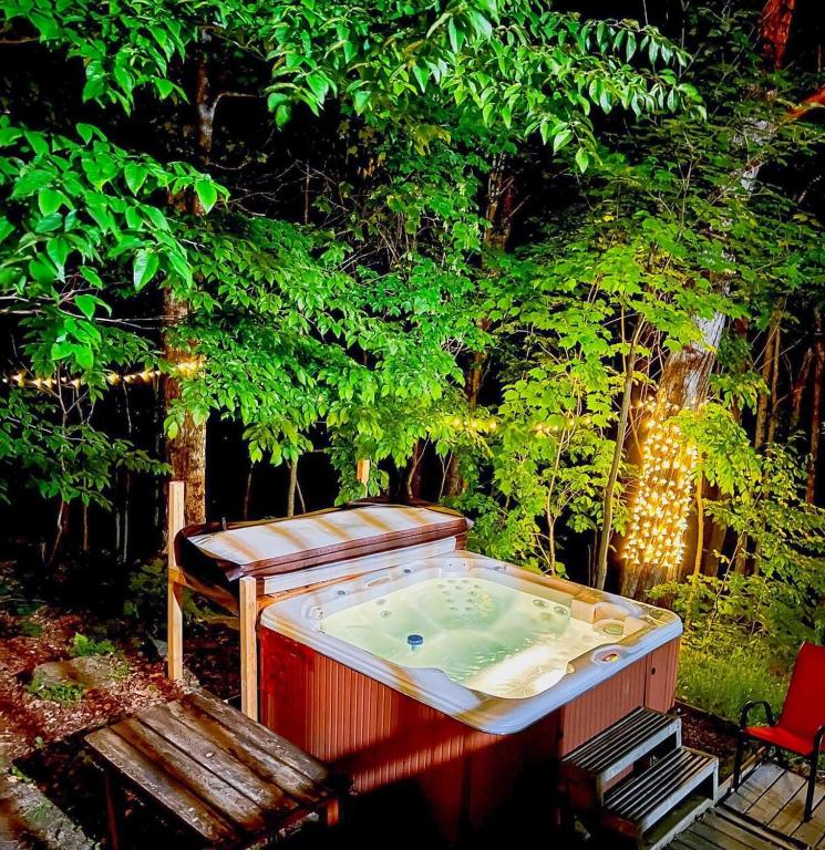 Fotografie z fotogalerie ubytování Log cabin with HOT TUB and view v destinaci La Minerve
