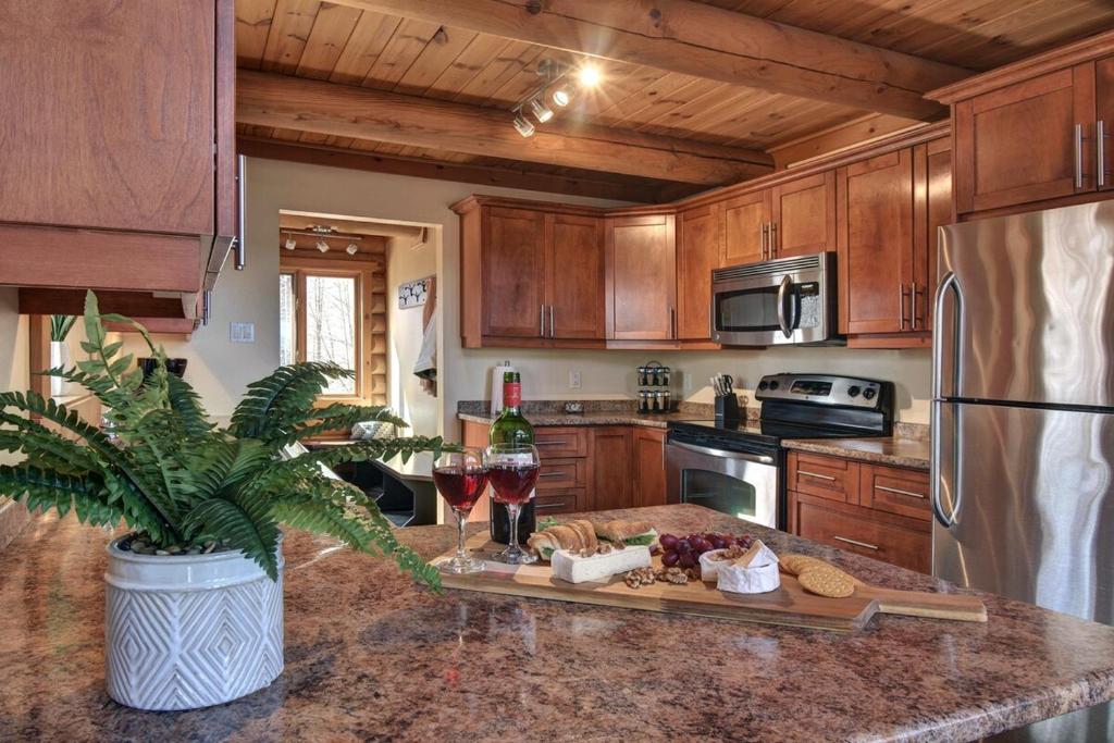 Kuchyň nebo kuchyňský kout v ubytování Log cabin with HOT TUB and view