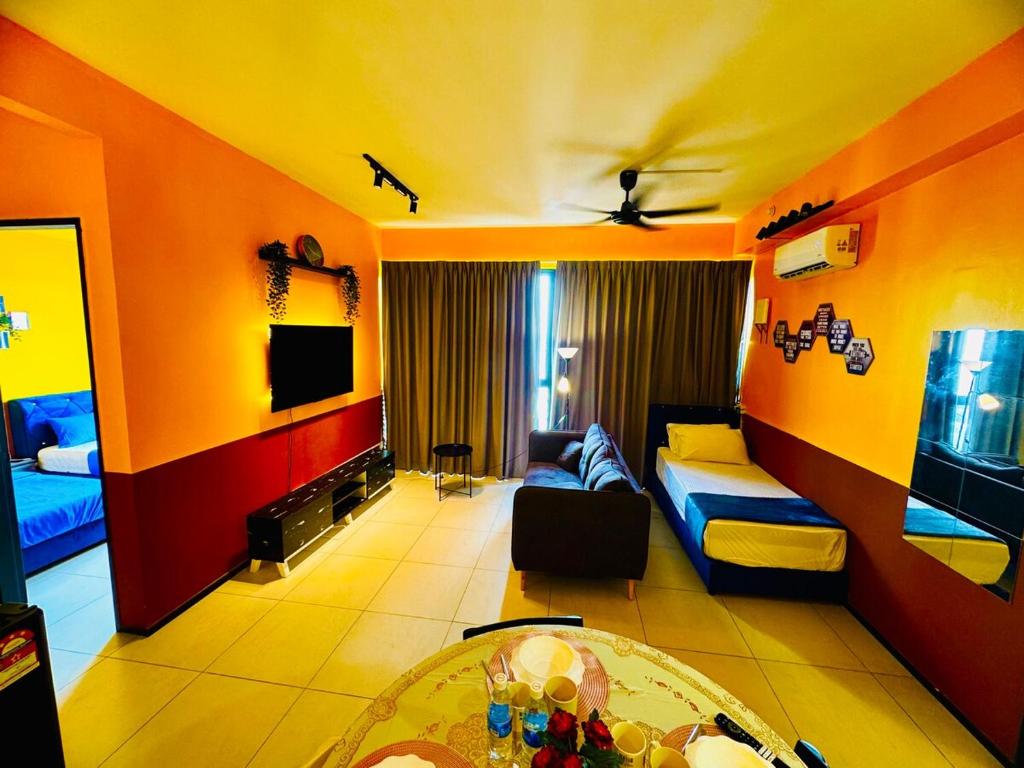 TV a/nebo společenská místnost v ubytování Deluxe Suite for10 Stunning Sea &City ViewsNetflix