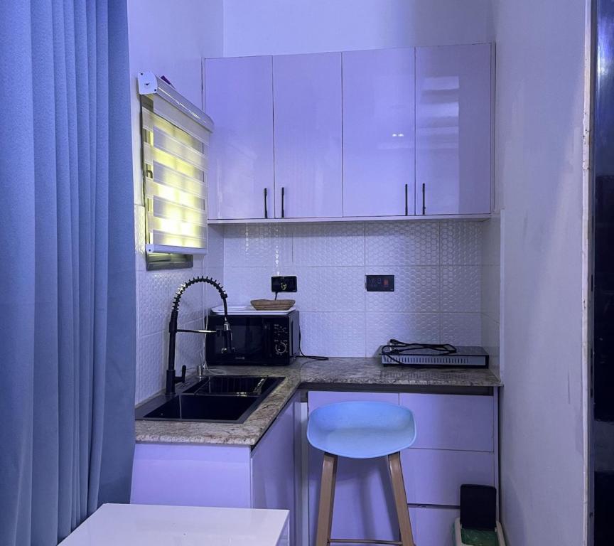 Kuchyň nebo kuchyňský kout v ubytování Lisa Suites Hotel