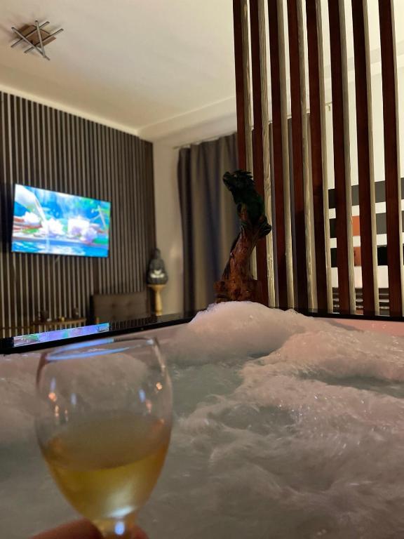 TV a/nebo společenská místnost v ubytování Dragon Nest SPA Concept