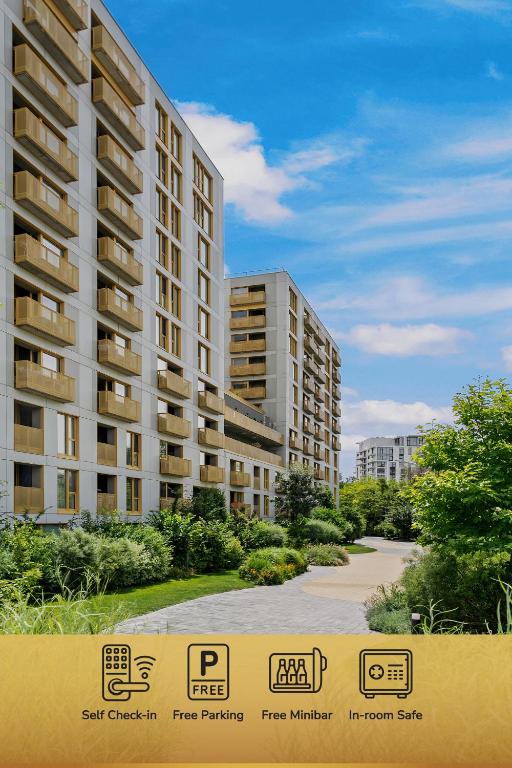 a rendering of a large apartment building at Mido Aviatie Park Apartments with Private Parking & Self Check-in in Bucharest